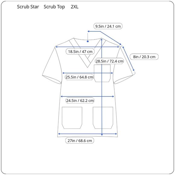 Scrub Star 2XL Cotton/Poly/Spandex Teal Black Stretch Side Scrub Top - Picture 2 of 10